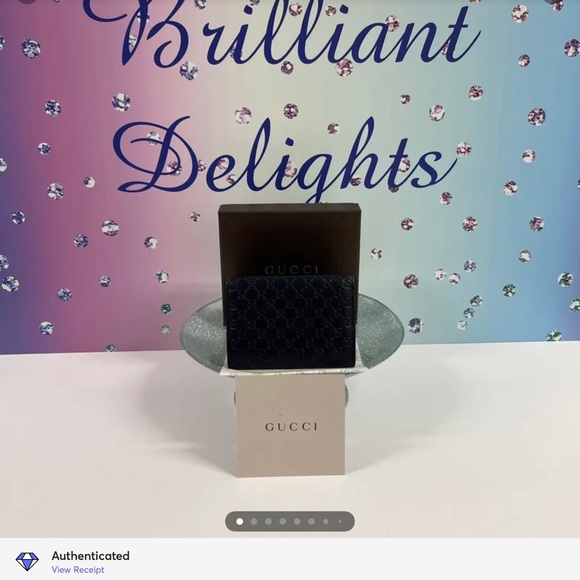 🇮🇹SOLD MICROGUCCISSIMA MENS WALLET LEATHER NAVY BLUE - Picture 13 of 13